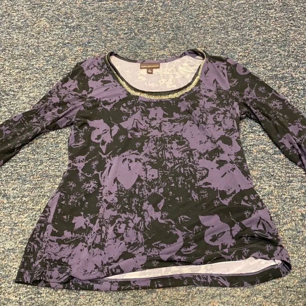 Dana Buchman Purple Marble Sequence Top sz. L